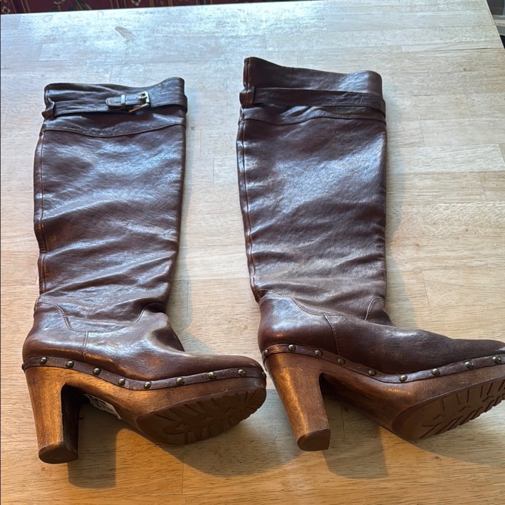 Michael Kors Brown Leather Knee-High Boots size 9